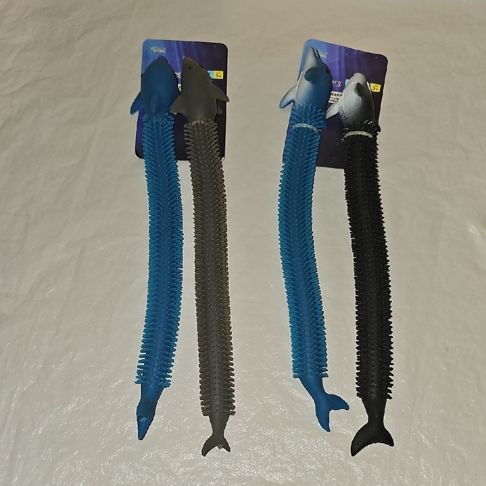Underwater Adventures Stretchy Pals Shark Dolphins Killer Whale 2 Packs of 2 New